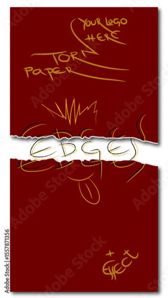 Fototapeta Torn Paper edges effect, worthy for an invitation or media/social media 