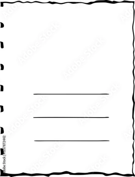 Obraz Hand drawn torn Notebook Page with Lines
