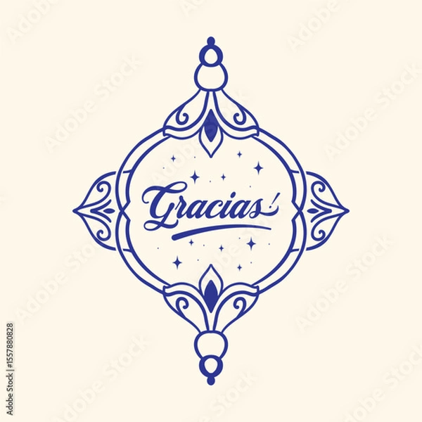 Obraz Gracias typography design with floral ornament