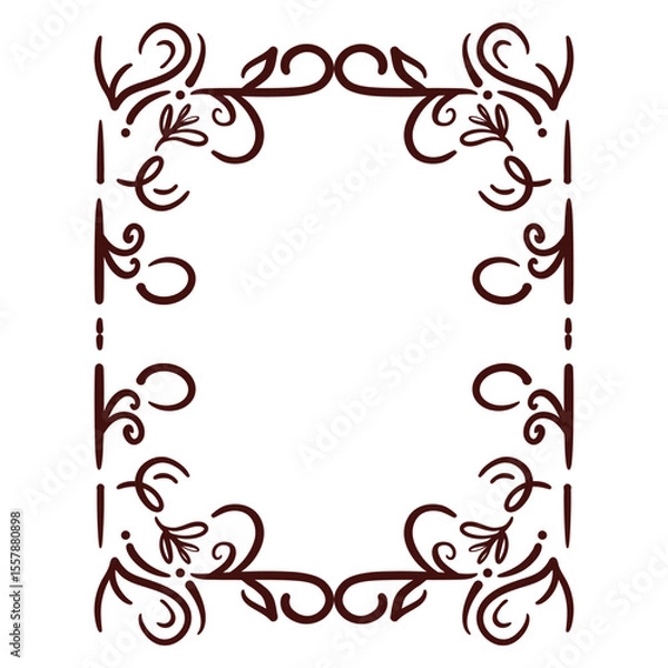 Obraz Ornate floral frame design graphic
