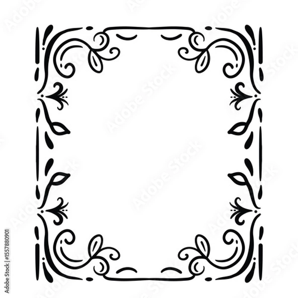 Obraz Decorative floral frame border design