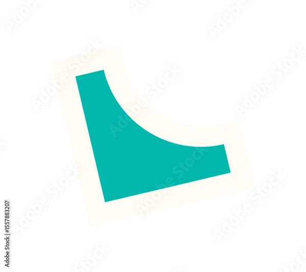 Obraz Modern abstract shape icon sticker. Flat figure element with a brutalist style. This unique symbol embodies y2k aesthetics, creating a bold visual statement, perfect for contemporary graphic