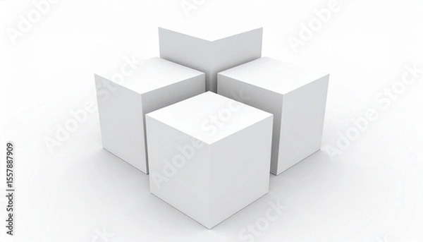 Obraz white cube on white background