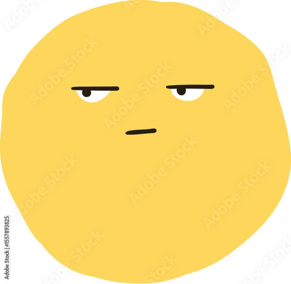 Fototapeta Collection of yellow emoji faces with various expressions: happy, sad, surprised, cool, and loving. Cute and playful emoji designs in a fun style. Hand drawn cute emoticon illustration icon. Vector