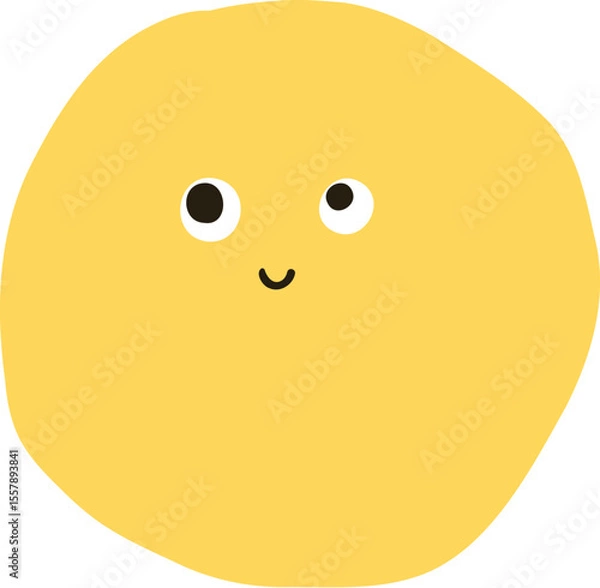 Fototapeta Collection of yellow emoji faces with various expressions: happy, sad, surprised, cool, and loving. Cute and playful emoji designs in a fun style. Hand drawn cute emoticon illustration icon. Vector