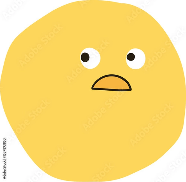 Fototapeta Collection of yellow emoji faces with various expressions: happy, sad, surprised, cool, and loving. Cute and playful emoji designs in a fun style. Hand drawn cute emoticon illustration icon. Vector