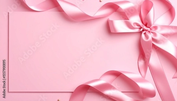 Obraz ピンクのリボンフレーム4