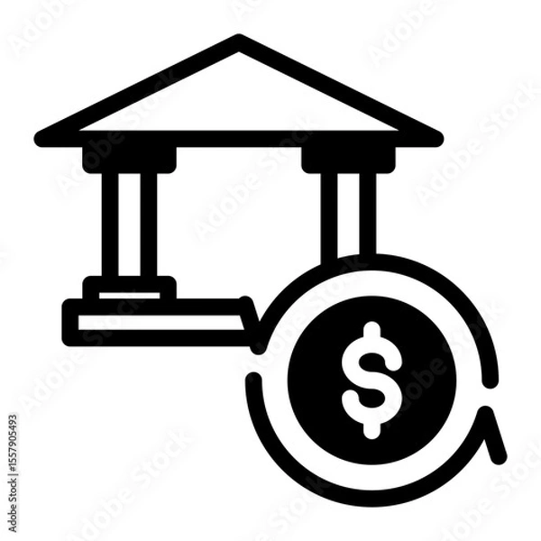 Obraz Public Banking and Investment Institution Icon from Financial Services Collection (Mixed style)