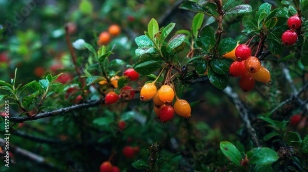 Fototapeta Colorful berries on branch