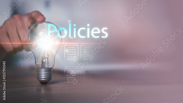Fototapeta Concepts of practices and policies, company articles of association Terms and Conditions, regulations and legal advice, corporate policy ,Online document verification ,Evaluate quality and efficiency