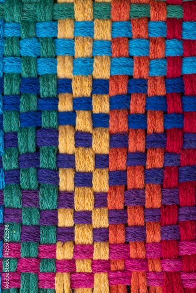 Obraz Close up of Cotton Woven Material in Rainbow Colors