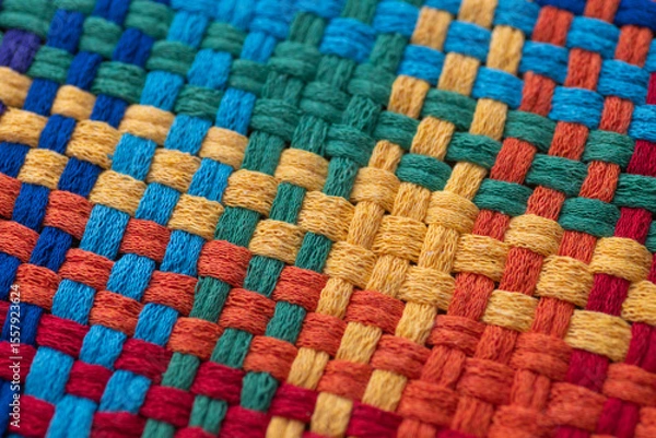 Obraz Close up of Cotton Woven Material in Rainbow Colors