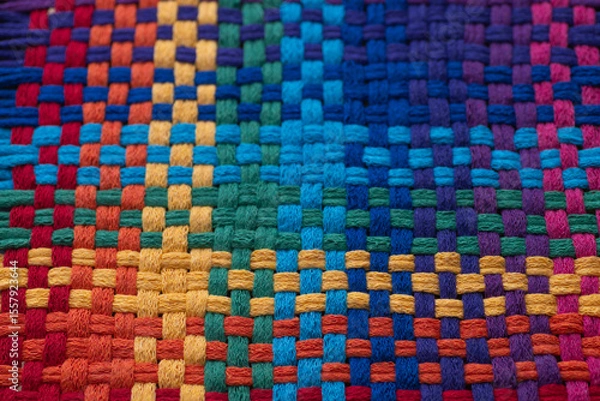 Obraz Close up of Cotton Woven Material in Rainbow Colors