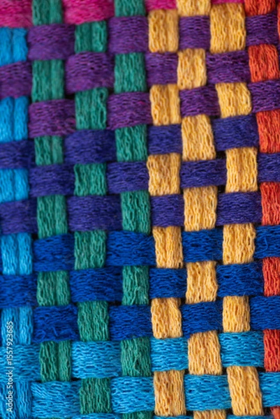 Obraz Close up of Cotton Woven Material in Rainbow Colors