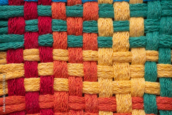 Obraz Close up of Cotton Woven Material in Rainbow Colors