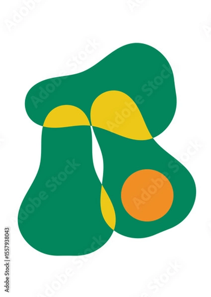 Fototapeta Wall art design fruit avocado retro unique