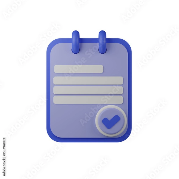 Fototapeta High quality 3D rendered business icon contract collection with transparent background.