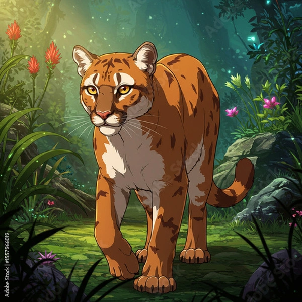 Obraz Cougar Digital Illustration
