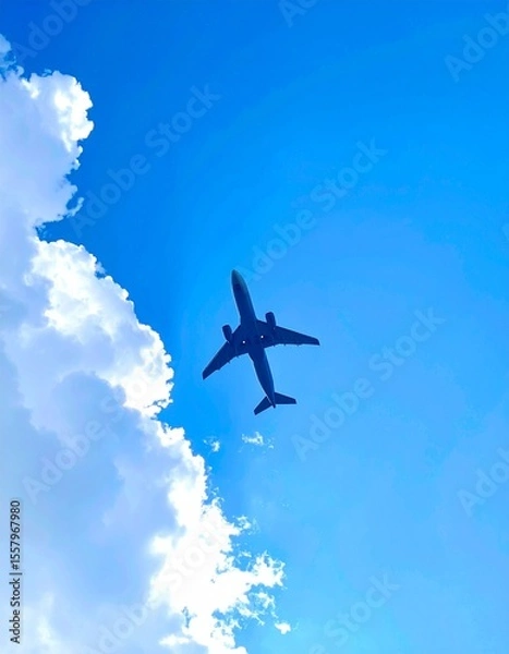 Obraz 飛行機と青い空