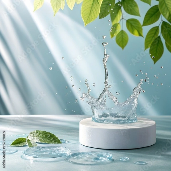 Obraz green leaf in water