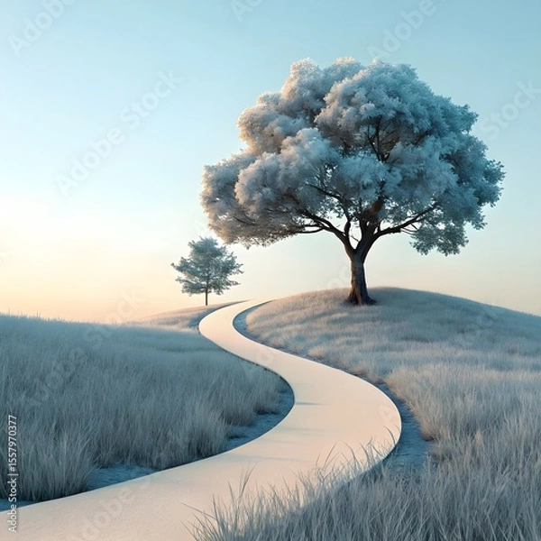 Obraz winter landscape with trees and snow