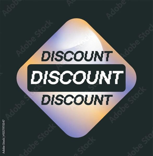 Fototapeta Discount badge with glitch effect design. Vector illustration