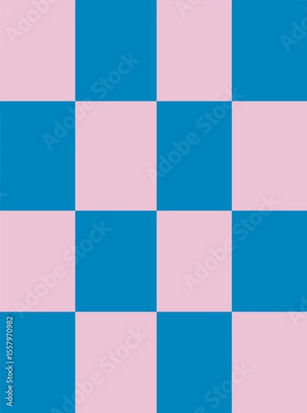 Fototapeta Checkerboard pattern in blue and pink. Vector illustration