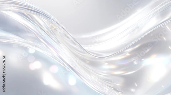 Obraz 透明感のある流線が美しい抽象背景