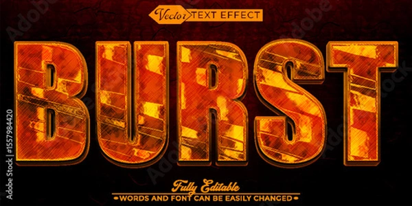 Fototapeta  Burst Explosion Energy Flash Dynamic Power Editable Text Effect Template