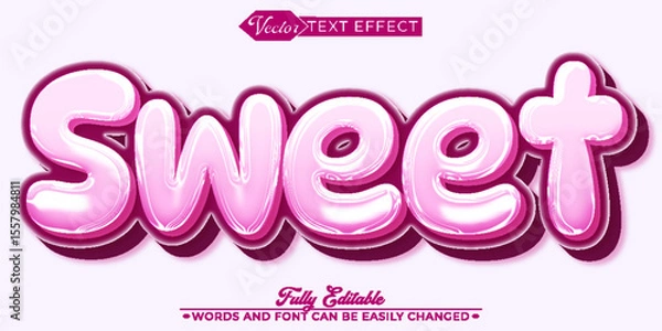 Fototapeta  Sweet Candy Puff Sugar Soft Colorful Fully Editable Text Effect Template