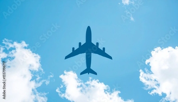 Obraz 見上げれば青い空と飛行機