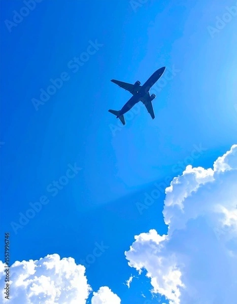 Obraz 見上げれば青空と飛行機