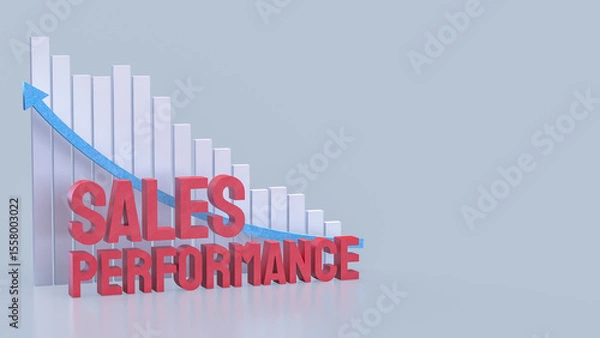 Obraz The Sales performance and chart for Business concept 3d Rendering.