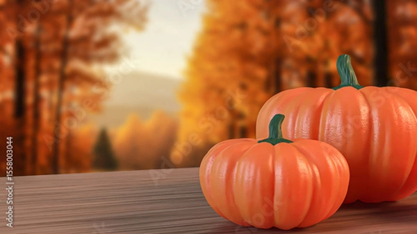 Obraz The Pumpkin for food or Holiday concept 3d Rendering.