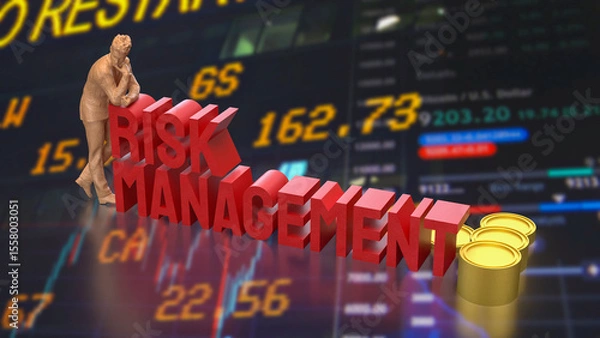 Obraz The Red risk management for Business concept 3d Rendering.