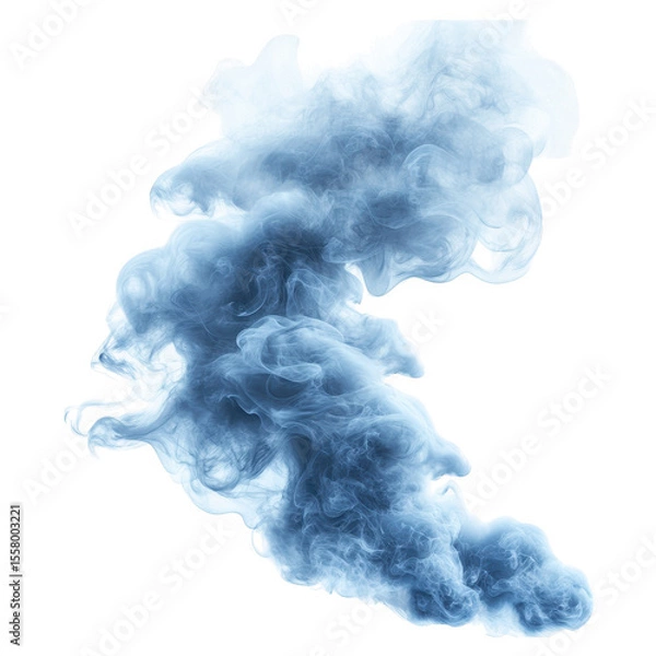 Fototapeta Abstract Light Blue Smoke on transparent background captivating image light blue smoke ink showcasing dynamic movement and intricate patterns The makes ideal for designers incorporate