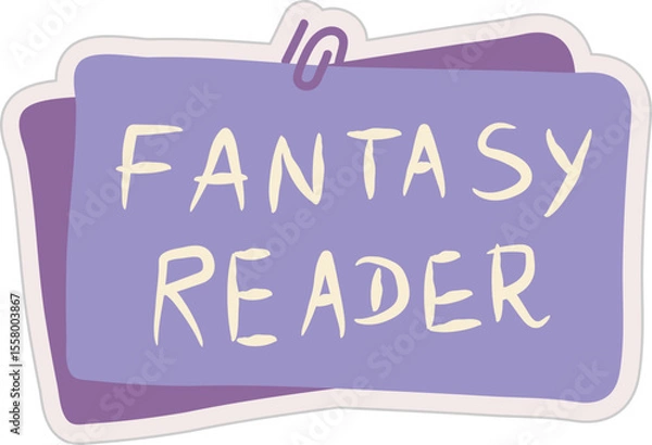 Fototapeta "Fantasy Reader" Text on Purple Note