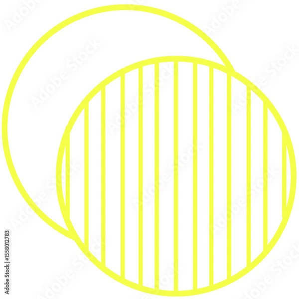 Fototapeta Overlapping Circles with Striped Fill Illustration