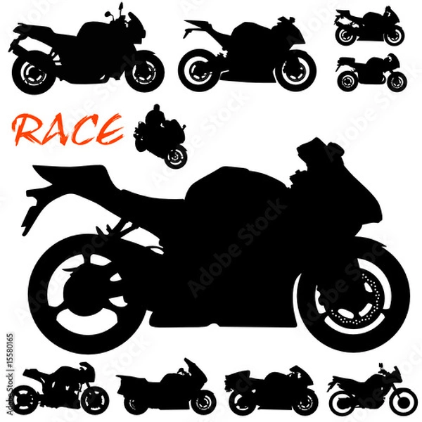 Fototapeta race motorcycle vector