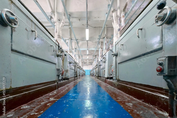 Fototapeta Innovative roller mill flour milling machine setup in a modern processing facility