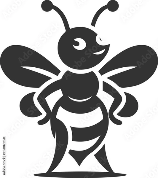 Obraz Black bee vector silhouette