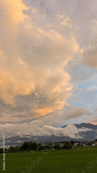 Fototapeta 夕日に染まった雲