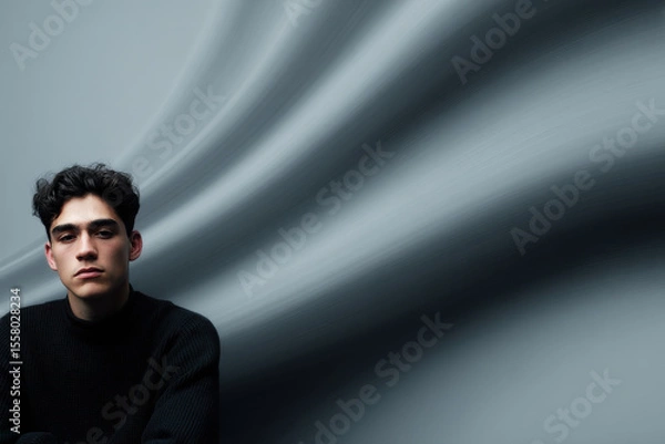 Obraz dynamic portrait of person on left side of frame random emotion