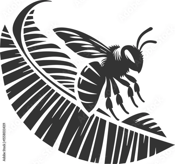 Obraz Vector of a insect silhouette black illustration drawing