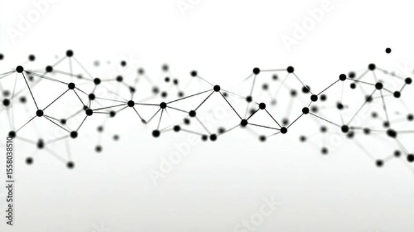 Fototapeta Abstract network pattern of interconnected points and lines.