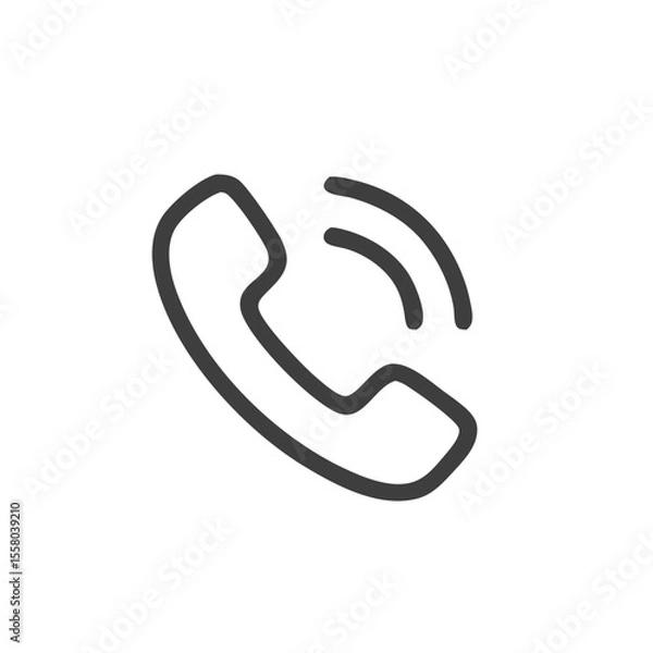 Fototapeta Phone call icon suitable for communication and technology concepts, websites, apps, presentations, and designs needing a telephone symbol.