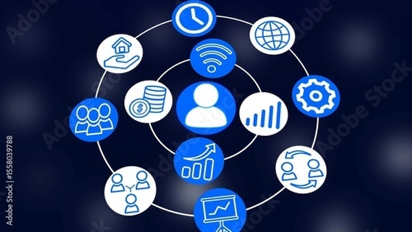 Fototapeta Business, technology, internet and network concept illustration.