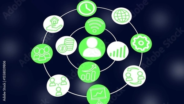 Fototapeta Business, technology, internet and network concept illustration.