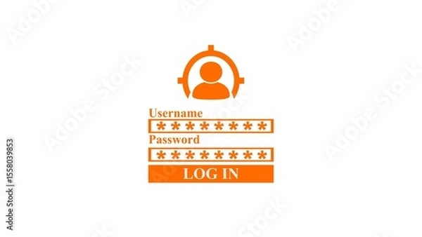 Fototapeta illustration of Typing user name and password,log in to your account on white background.