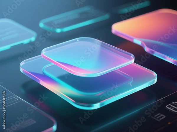 Obraz interface, gradient, liquid, glass_morphism,